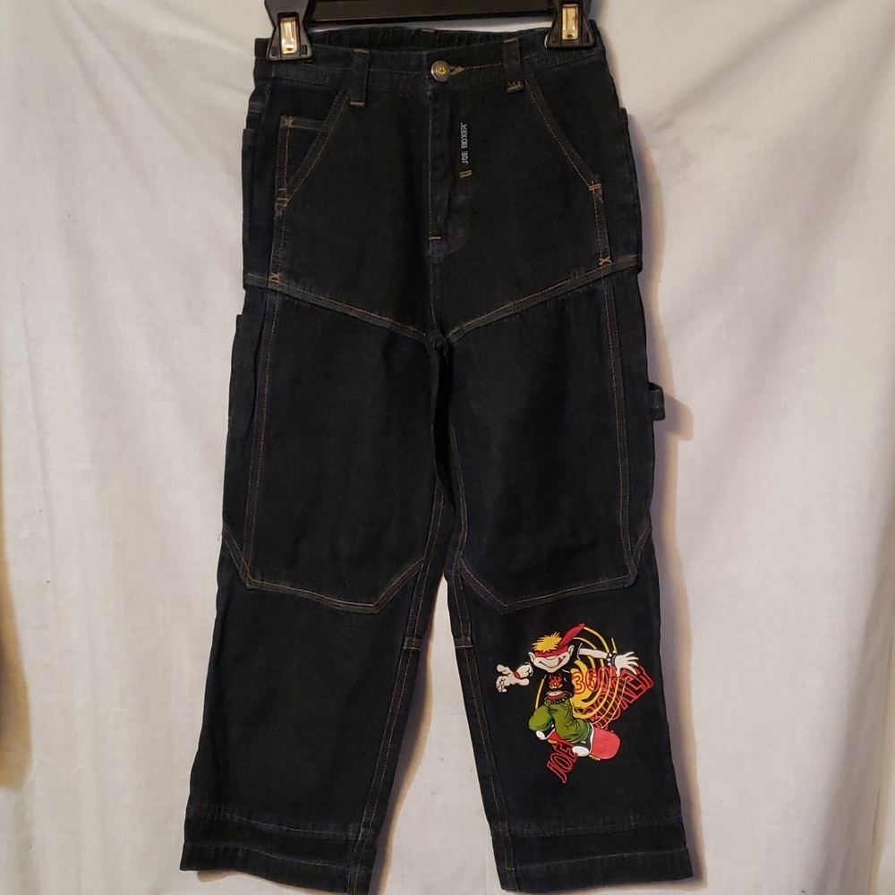 Joe Boxer Kids Black Jeans with Cartoon Patch